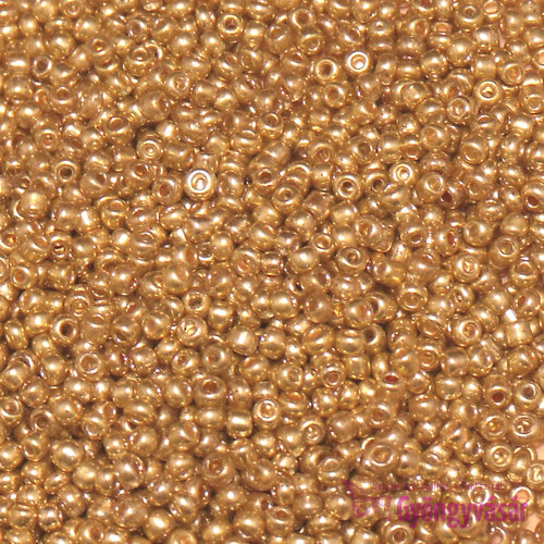 Sötét aranyszínű 2 mm, kb. negyed kilós kínai kásagyöngy
