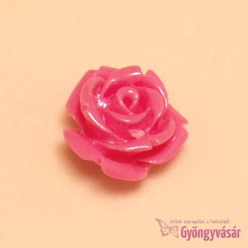 Magenta 14 mm rózsa műgyanta gyöngy