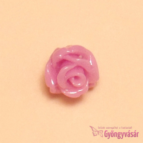 Lila 8 mm rózsa műgyanta gyöngy