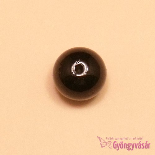 Fekete 12 mm tekla gyöngy