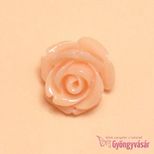 Barackszínű 14 mm rózsa műgyanta gyöngy