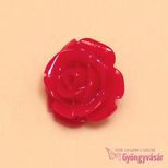 Piros 14 mm rózsa műgyanta gyöngy