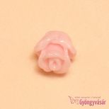 Rózsaszín 8 mm rózsa műgyanta gyöngy