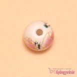 Tavaszi rózsa - 10 mm golyó - porcelán gyöngy